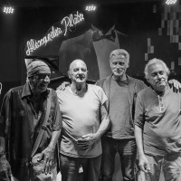 Antonello Salis on piano and accordion, Riccardo Lay on double bass, Sandro Satta on alto sax and Fabrizio Sferra on drums performed on 17/2/2023 on the stage of the Alexanderplatz jazz club